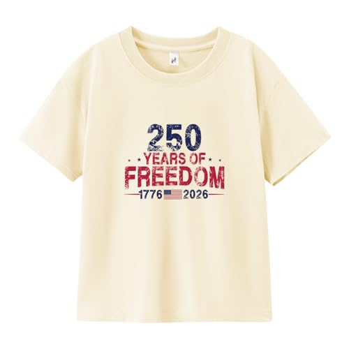 Image of Boys Constitution Day 250 Anniversary USA Shirt Independence Shirt 3-8T | for Kids Boys Girls Toddlers 3T-8T, 4th of July Dinos Flag Patriotic Tee, Independence Day