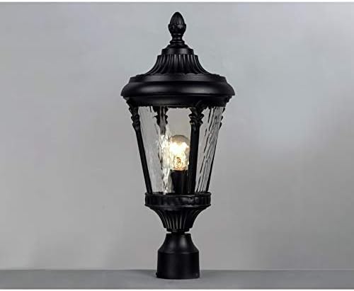Maxim Lighting Sentry 1-Light Post Mount Light | Black Aluminum Finish | Water Glass Glass Shade | Transitional Outdoor Light Fixture | Ideal for Driveways & Garden Pathways | Wet Rated | 3050WGBK image 4