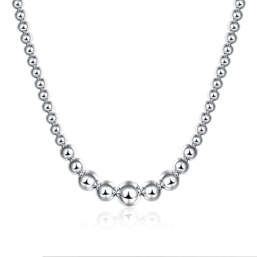 Colliers en argent sterling, chaînes de perles en argent 925 à la mode