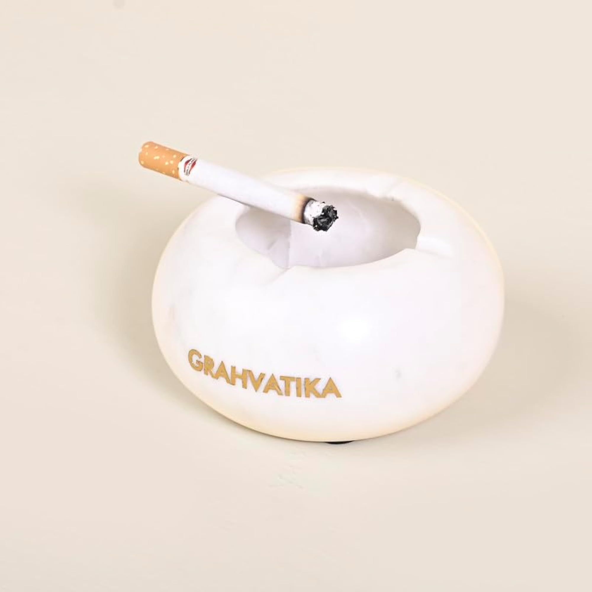 Handmade White Marble Square Tabletop Ashtray