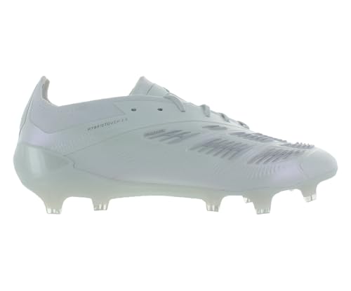 Image of adidas Predator Elite Firm Ground Unisex Shoes Size 7, Color: Silver Metallic /Footwear Chalk White /Pure White