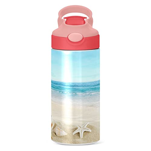Goodold Tropical Beach Kids Water Bottle, Insulated Stainless Steel Water Bottles With Straw Lid, 12 Oz Bpa-Free Leakproof Duck Mouth Thermos For Boys Girls #TOP1