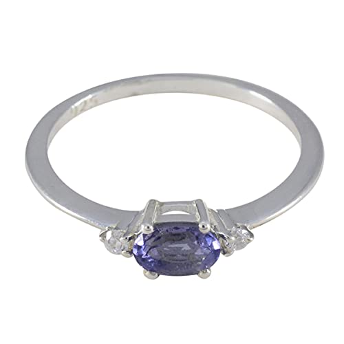 Bague iolite en argent pour fille : le bijou délicat à porter au quotidien à l'école ou en fête