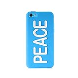 Effet luminescent Puro Coque Silicone Bleu Motif Peace pour Apple iPhone 5C