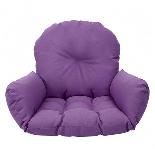 Cojín de repuesto para silla Egg, cojín grueso y mullido para silla colgante con soporte ergonómico, almohadilla extragrande de algodón y lino para interiores exteriores (morado) Egg, reemplazo