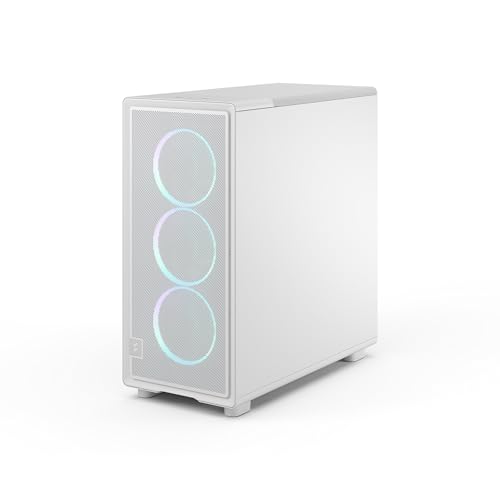 Image of Fractal Design Epoch White RGB - Tempered Glass Clear Tint- High Airflow PC Gaming Case - Mesh Front Panel - Three Momentum 12 RGB Fans Included - Spacious Interior - ATX /mATX /ITX Support
