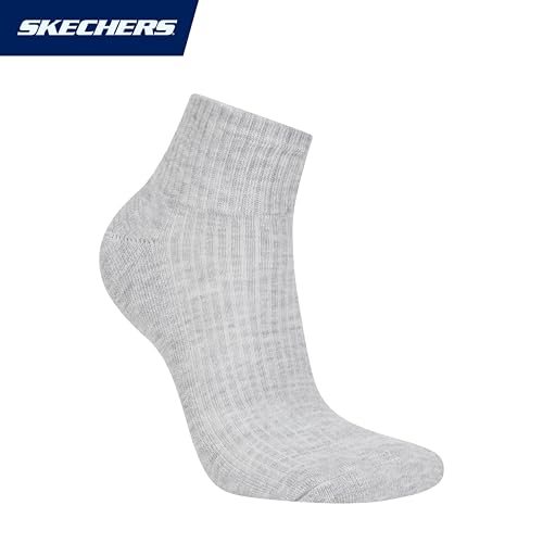 Image of Skechers Women's 10-pack Half Terry Classic Quarter Crew Socks, Comfort-fit & Cushioned Footbed