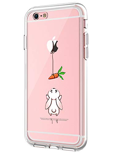 AIsoar ® Coque Compatible/Replacement pour iPhone 6 Plus de Protection Transparente Silicone Antichoc TPU Ultra Mince Housse arrière Résistant aux Rayures Couverture (Lapin Manger du Radis) Cover