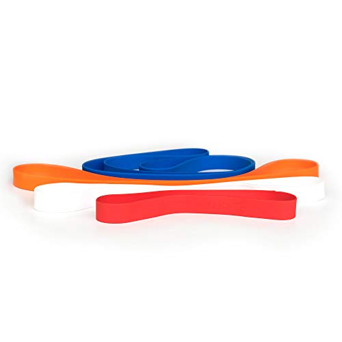 Grifiti Band Joes 12 18 24 36 Inch 4 Pack Long Lasting Silicone Rubber Bands Cooking Grade, UV, Heat, Cold, Exercise, Stretch, Resistance, Art, Wrapping, Tray, Trash, Pallets, Bag Wraps, Bins