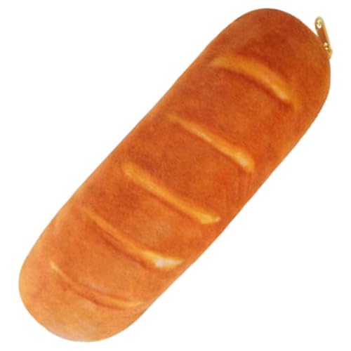 Wiywef Large Capacity Hot Dog Pencil Case Simulate Hot Dog Pen Bag Plush Hot Dog Pencil Bag Storage Bag School Supplies