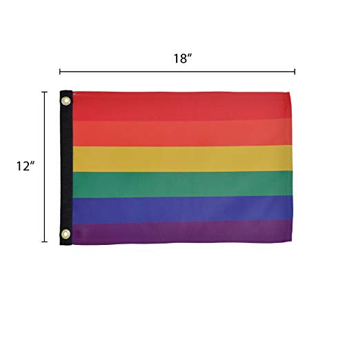 In the Breeze Printed Rainbow Lustre Grommeted Boat Flag, 12 by 18-Inch, 12" x 18"-Printed - Image 3