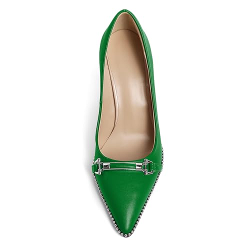 Image of Women's High Heel Pumps Stiletto Heel Pumps for Women Pointed Toe Heels Elegant Classic 3.5 Inch Beaded Pumps