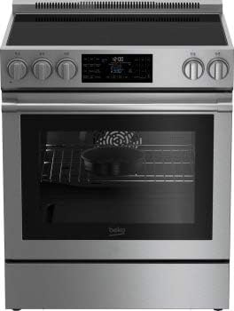 Beko SLER30530SS 30 Slide-In Electric Range with 5 Elements 5.7 cu. ft. Capacity Warming Drawer and True European Convection in Stainless Steel