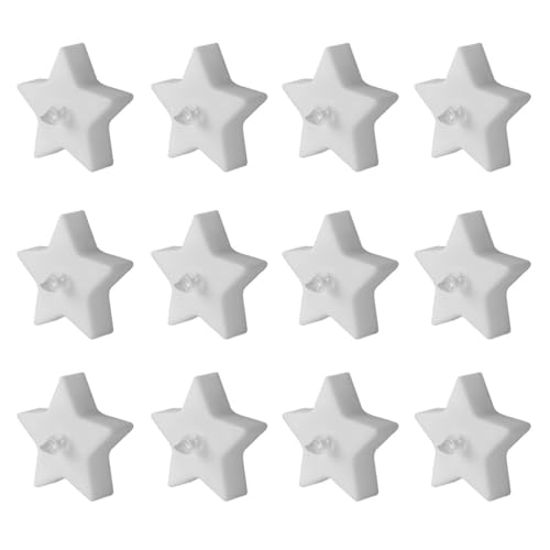 Velas LED de estrella Yardenfun pack de 12 luces cálidas decorativas de plástico para fiestas