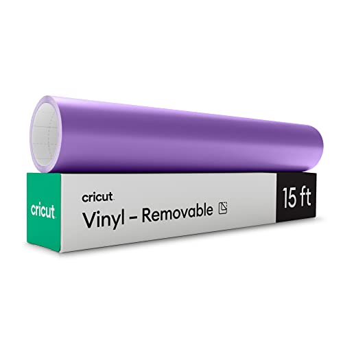 Cricut Premium Removable Vinyl, Light Purple (12in × 15ft), No-Residue Easy Removal up to 2 Years, Perfect for Indoor-Outdoor DIY Projects & Removable Decals, Compatible Machines