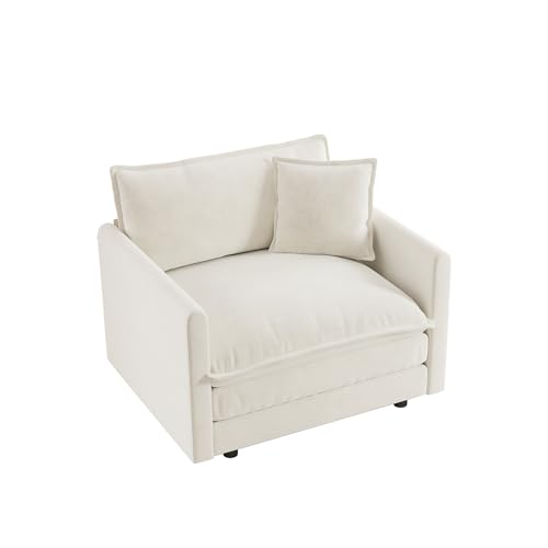 Sillón Plegable Chenille Blanco miniatura 6