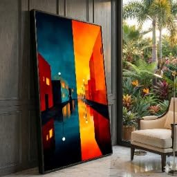 Peinture architecture contemporaine sur toile de qualité