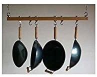 Track Rack Ceiling Pot Rack Finish: Natural Wood