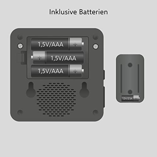 elro db3000 sonnette de porte sans fil avec 2x récepteur à piles 64 mélodies distance sans fil : 300m noir