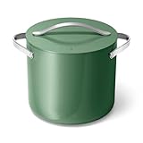 Caraway Stock Pot - Olla con revestimiento de cerámica de 12 cuartos de galón con tapa, color salvia