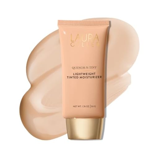 LAURA GELLER NEW YORK Quench-n-Tint Hydrating Foundation - Light - Sheer to Light Buildable Coverage - Natural Glow Finish - Lightweight Formula with Hyaluronic Acid