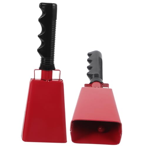 ibasenice Football Cheering Cowbell Set Handle 2pcs for Sports Games Hand Bell for Outdoor Activities