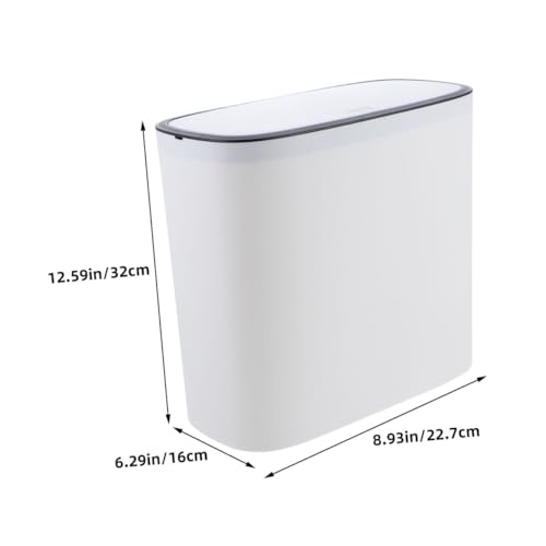 Cabilock Cubo de Basura Pequeño con Tapa Press Blanco miniatura 2