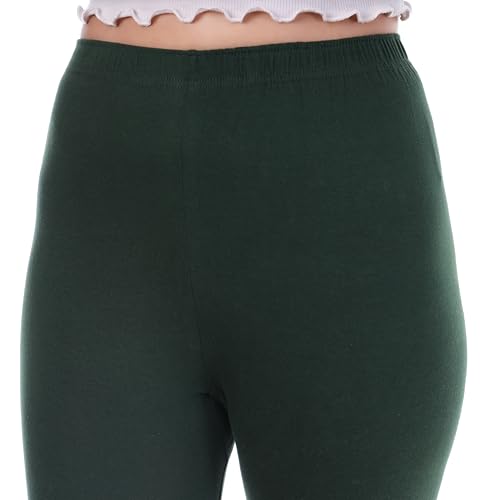 Image of TPF Women Solid Cotton Lycra Stretchable Leggings | Comfortable Ankle-Length Slim Fit Leggings for Women & Girls | Soft, Breathable Wear Bottoms