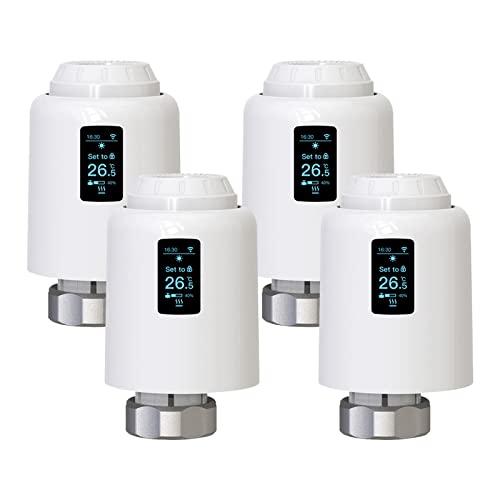 Beok Smart Radiator Thermostat Valve Head WiFi Thermostatic Radiator Valve TRV Programmable Central Heating System Accessories, Works with Tuya and Alexa, Google Home Cover