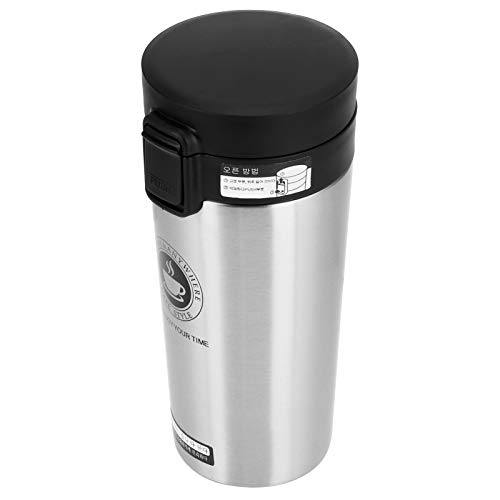 Qukaim Taza térmica portátil de 380 ml con colador, para el hogar, la oficina y los viajes, botella de agua aislante, acero inoxidable, diseño a prueba de fugas