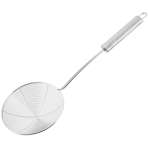 Fackelmann 40674 Écumoire avec poignée ovale 36 cm, Ecumoire araignée en inox, Acier Inoxydable, Argenté, 36x12x5,5cm