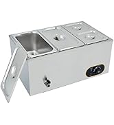 MOOTACO Elektrische bad Marie roestvrij staal drain, 2X GN 1/3 +2X 1/6 GN containers met deksel, Ch...
