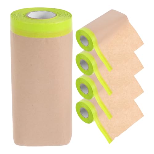 Film de masquage marron Levemolo 5pcs avec ruban adhésif pour peinture
