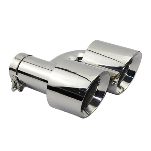 Tubo de escape de acero inoxidable tipo H con doble salida y borde recto brillante 3