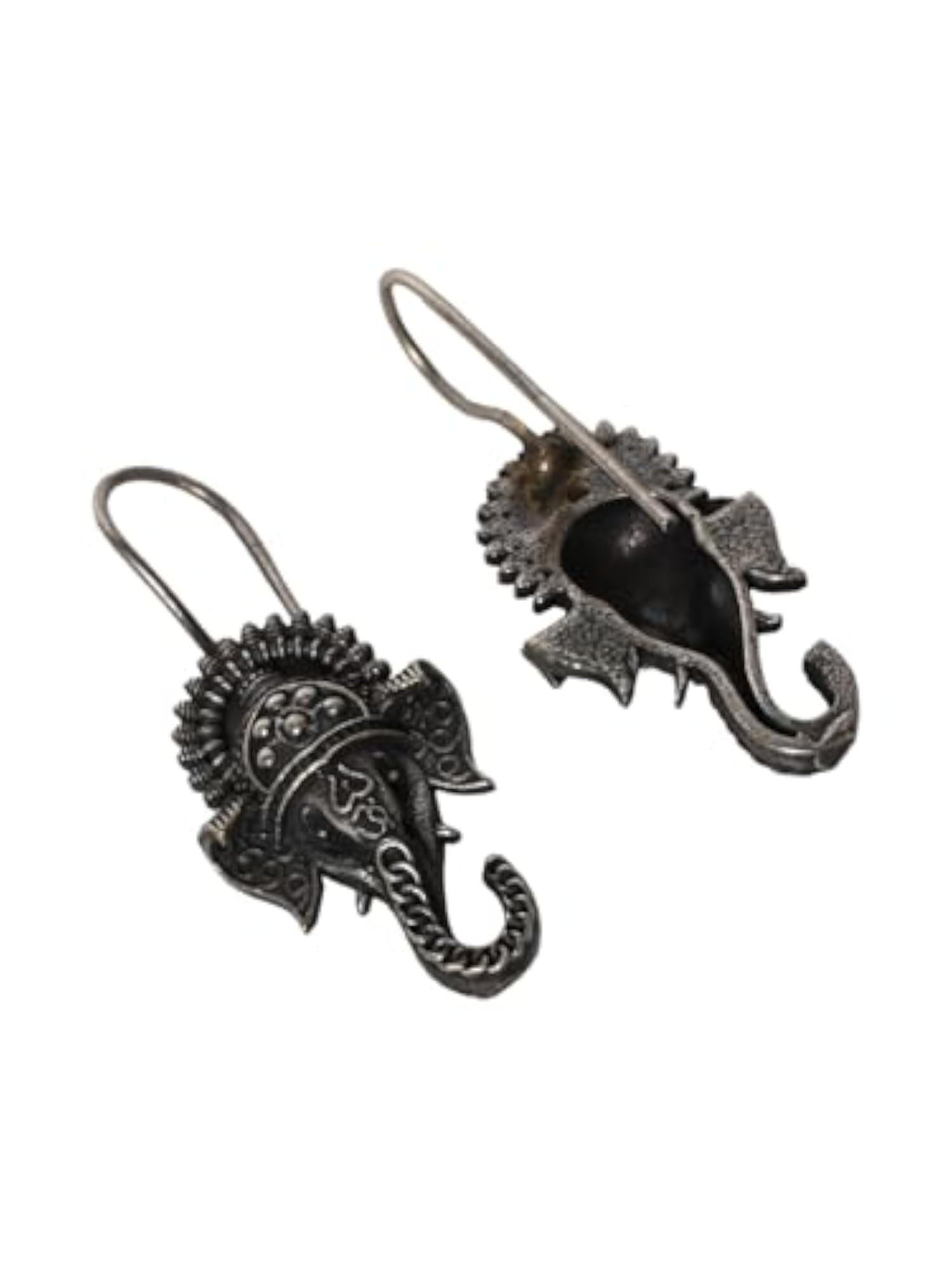 Handmade 92.5 Silver Plated Ganesh Necklace Set with Earrings