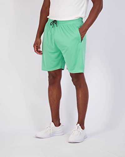 Image of Real Essentials 4 Pack: Men's 7 inch Athletic Running Quick Dry Mesh Shorts with Zipper Pockets (Available in Big & Tall)