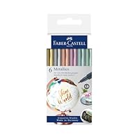 Faber-Castell Glamorous Creative Studio Metallic Pens, Assorted – Pack of 6, (54-160706)