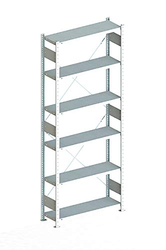 Steckregal aus Metall - Stecksystem Lagerregal 250 x 100 cm - 30 cm tief verzinkt - Fachlast 230 Kg
