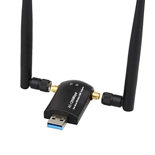 Flybiz Chiavetta WiFi 1200Mpbs, Adattatore USB 3.0 WiFi, Dual Band Wireless Adapter WiFi con Antenna 5dBi (300Mbps/2.4GHZ, 867Mbps/5.8GHZ) 802.11ac, per Windows XP/Vista/7/8/10, Linx2.6X; Mac OS X
