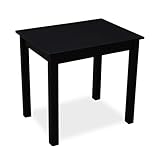 Metdrew Esstisch aus Holz |Tisch 80 x 60 cm | für 2 Personen |Wohnzimmertisch | aus Kiefernholz | klein | Skandinavischer Stil | küchentisch | Tischplatte: Schwarz