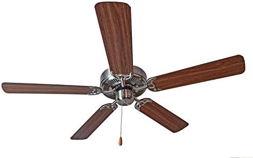 Maxim Basic-Max-Ceiling Fan in style-52 Inches wide by 12.5 inches high-Satin Nickel Finish-Walnut Blade Color