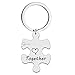 LEEQBCR 2 Unisex Paar Schlüsselanhänger Edelstahl Anhänger Puzzle Silber Gravur Better Together Valentinstagsgeschenk