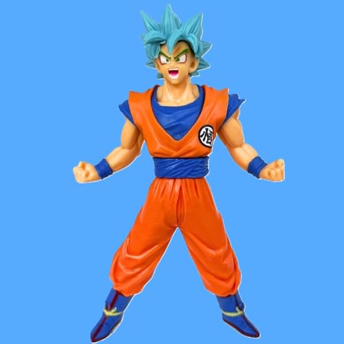 Image of Awestuffs Gokuu Blue Super Saiyan Large Action Figure Limited Edition Manga Toy Collectible