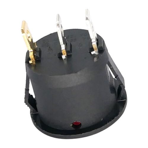 Rear view of the red rocker switch showing terminals