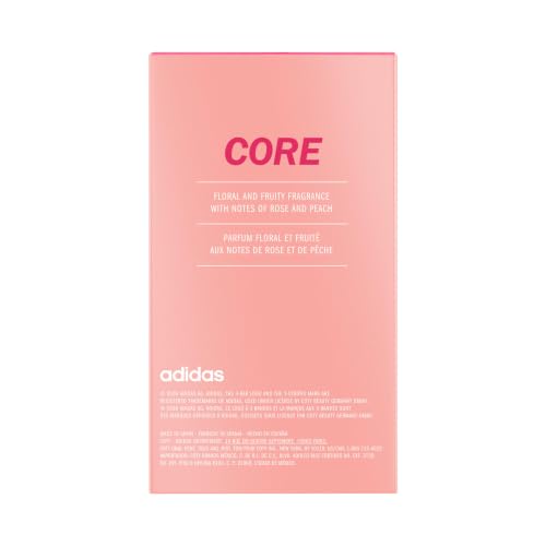 Image of adidas Core Eau de Toilette, 50ml / 1.7fl oz. (pack of 1), Notes of Peach, Rose and Sandalwood, Fragrance for Women, Long Lasting, Sporty Fragrance, Travel Size