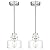 METWET 2 Pack Pendant Lights Kitchen Island, 6" Brushed Nickel Pendant Light Fixtures Over Island with Clear Glass Shade, Modern Kitchen Island Lighting for Dining Room Entryway, PL124-BN-G-2PK