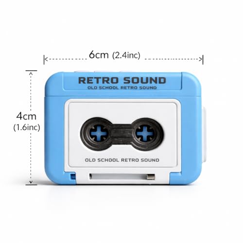 Image of SMARTNET Retro Recording Key Chain (Blue) Voice Recorder | Record Voice, Play Recording & Songs | Portable Mini Sound Recorder with Playback Toy | Voice Message Gadget for Gifts Memories & Fun