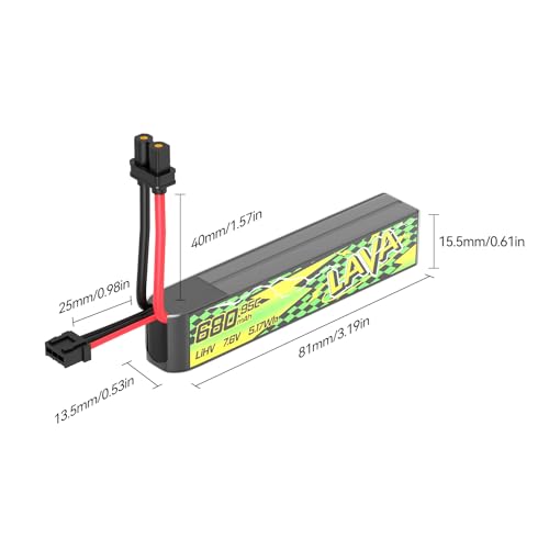 BETAFPV 2 szt. Lava II 2S 680mAh bateria 7,6 V 95C LiHV Lipo ze złączem XT30 JST-XH2.54 Ładowarka kompatybilna z bezszczotkowym Whoop Drone Quadcopter Like Pavo Pico II, Turcja Femto