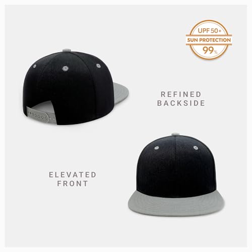 Image of CHOK.LIDS Flat Bill Visor Classic Snapback Hat Blank Adjustable Brim High Top End Trendy Color Style Plain Tone Baseball Cap