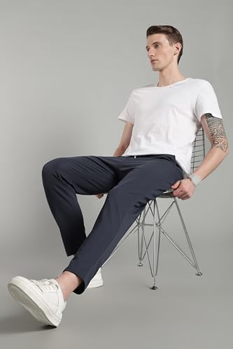 Image of SWADESI STUFF Men's Cotton Blend Track Pants, Black, Comfort Fit with Drawstring, Side Pockets for Regular Wear, Sports, Joggers